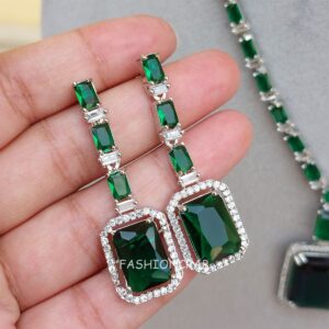 Rosy AD Jewellery Set - Green