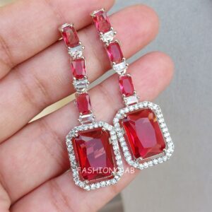 Rosy AD Jewellery Set - Pink