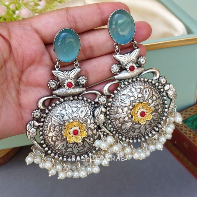 Sadabahar German Silver Earrings
