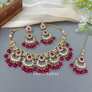 Tara Polki Set for Bride - Pink