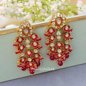 Tehnaaz Kundan Earrings - Pink