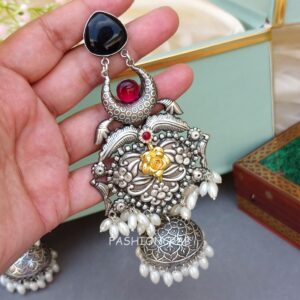 Vismaya Brass Earrings - Black