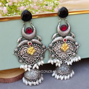 Vismaya Brass Earrings - Black