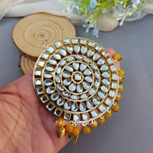 Yellow Maang Tikka for Haldi