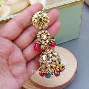 Zainab Kundan Jhumka - Multicolor