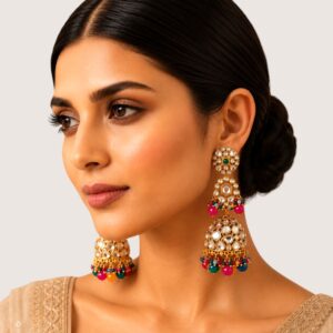 Zainab Kundan Jhumka - Multicolor