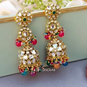 Zainab Kundan Jhumka - Multicolor