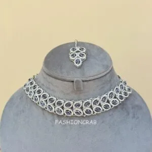 Zeenat AD Choker Set - Purple