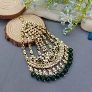 Ziya Kundan Jhumar Passa - Green