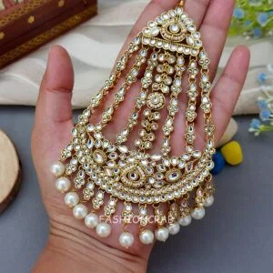 Ziya Kundan Jhumar Passa - White