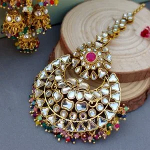 Zoya Earrings and Maangtikka Set - Multicolor