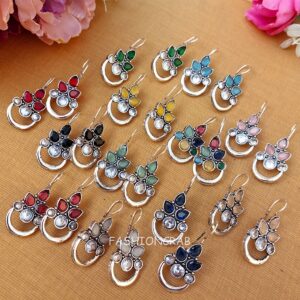 Amelia Oxidised Earrings - combo of 6