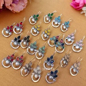 Amelia Oxidised Earrings - combo of 6