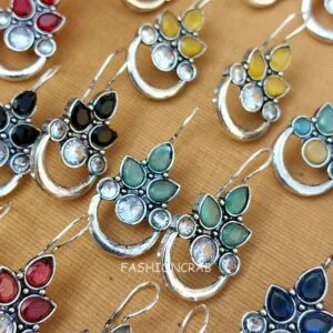 Amelia Oxidised Earrings - combo of 6