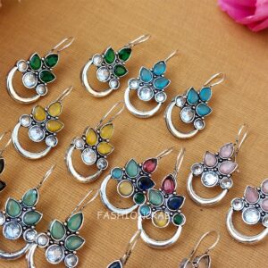 Amelia Oxidised Earrings - combo of 6