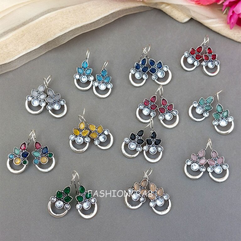 Amelia Oxidised Earrings - combo of 6