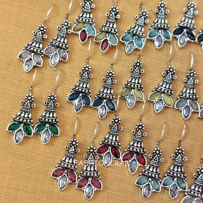 Ellie Oxidised Earrings - combo of 6