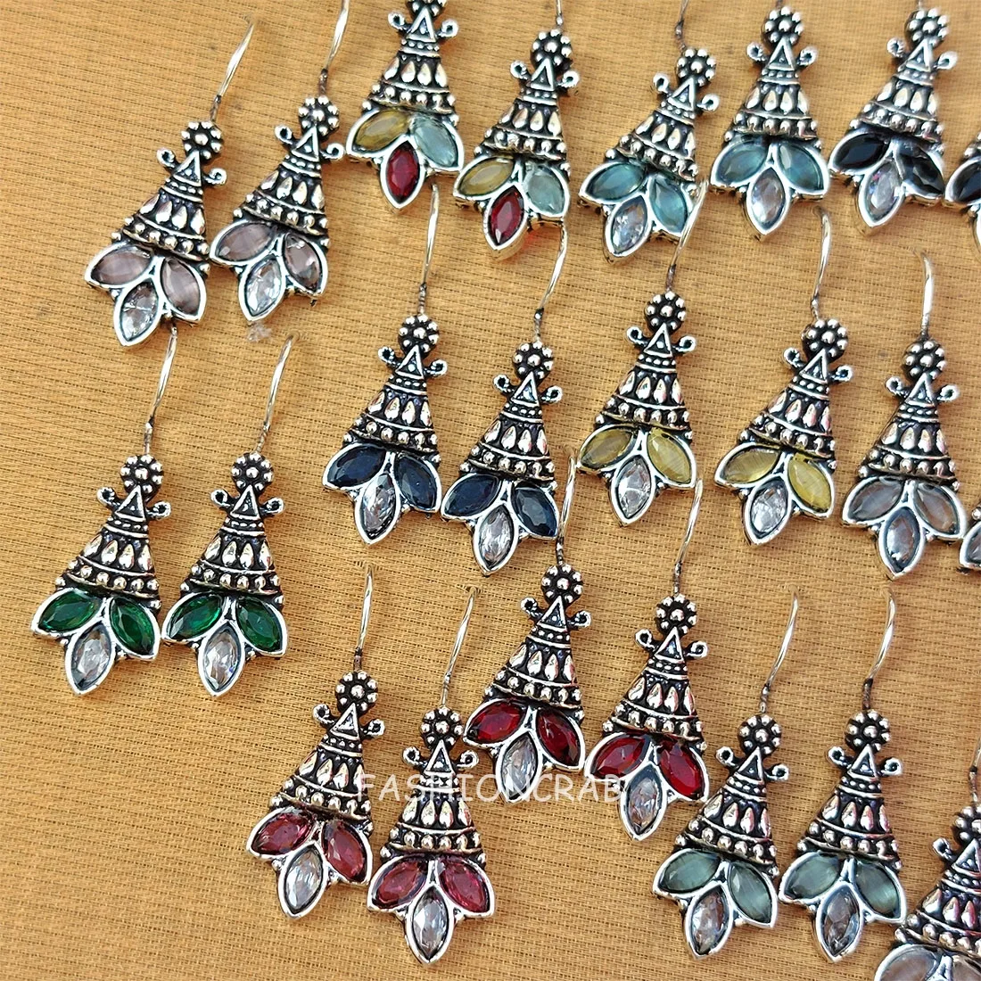 Ellie Oxidised Earrings - combo of 6
