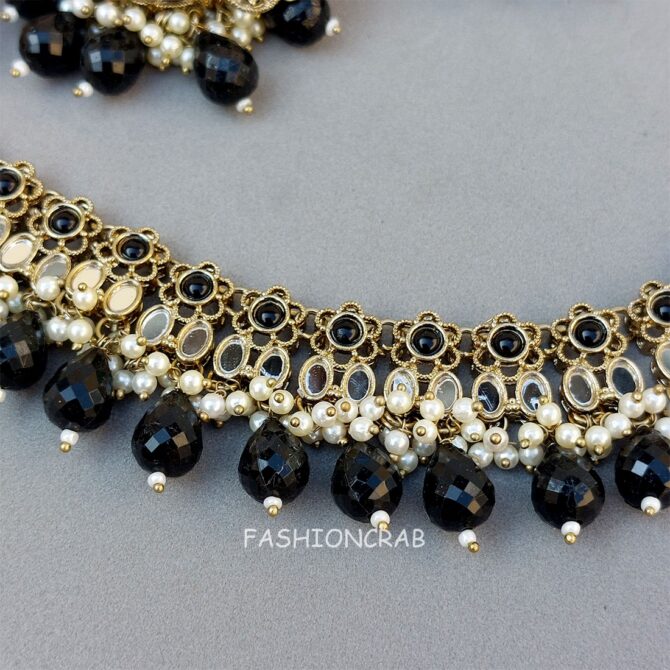 Katyayani Mirror Jewellery Set - Black