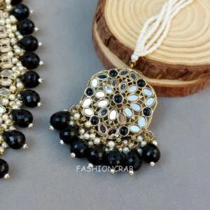 Katyayani Mirror Jewellery Set - Black