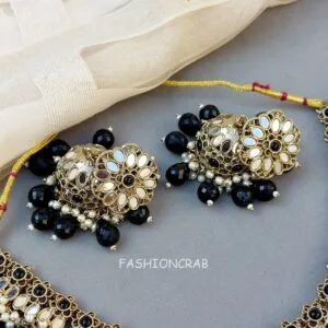 Katyayani Mirror Jewellery Set - Black