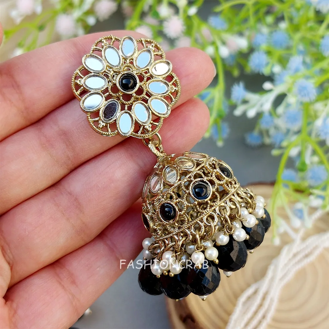 Katyayani Mirror Jewellery Set - Black