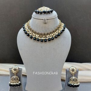 Katyayani Mirror Jewellery Set - Black