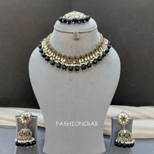 Katyayani Mirror Jewellery Set - Black