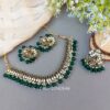 Katyayani Mirror Jewellery Set - Dark Green