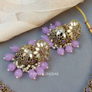 Katyayani Mirror Jewellery Set - Lavender