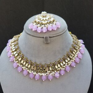 Katyayani Mirror Jewellery Set - Lavender