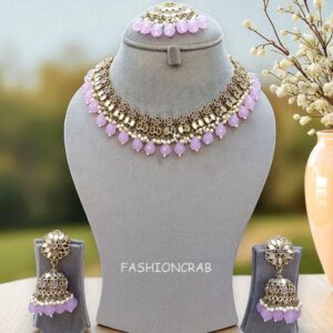Katyayani Mirror Jewellery Set - Lavender