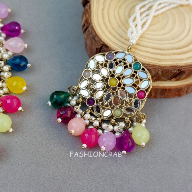 Katyayani Mirror Jewellery Set - Multicolor