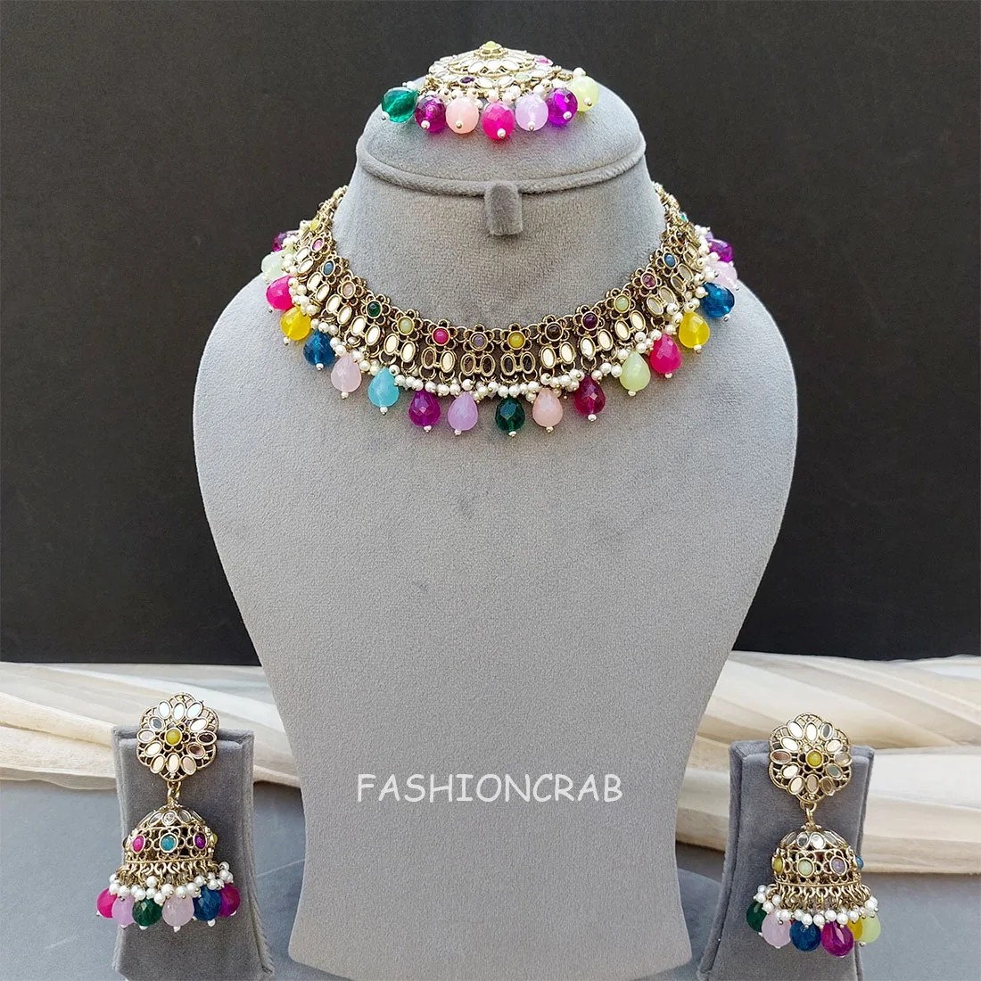 Katyayani Mirror Jewellery Set - Multicolor