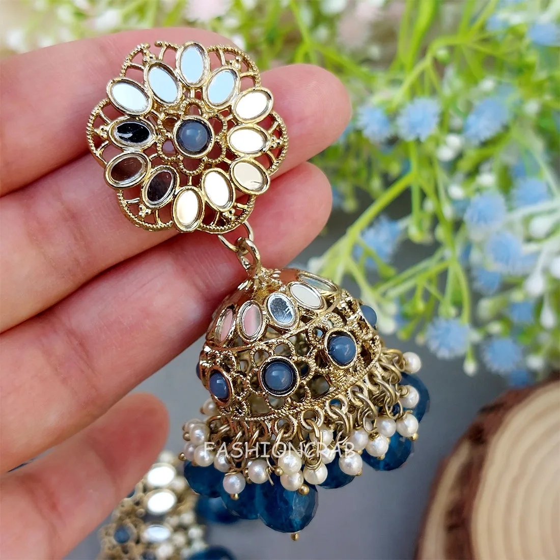Katyayani Mirror Jewellery Set - Peacock Blue