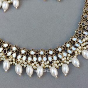 Katyayani Mirror Jewellery Set - White