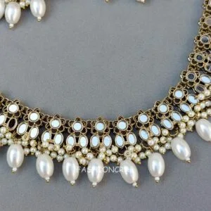 Katyayani Mirror Jewellery Set - White