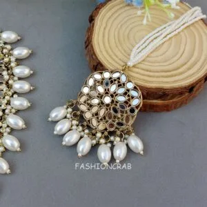 Katyayani Mirror Jewellery Set - White