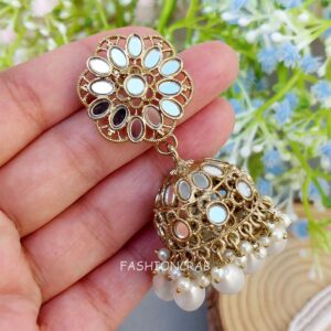 Katyayani Mirror Jewellery Set - White