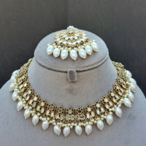 Katyayani Mirror Jewellery Set - White