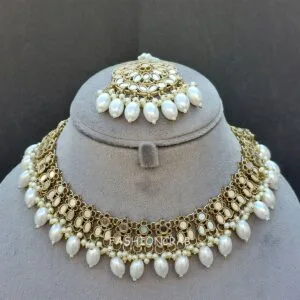 Katyayani Mirror Jewellery Set - White