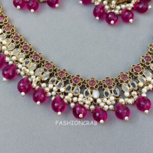 Katyayani Mirror Jewellery Set - Wine