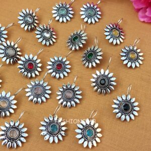 Mia Oxidised Earrings - combo of 6