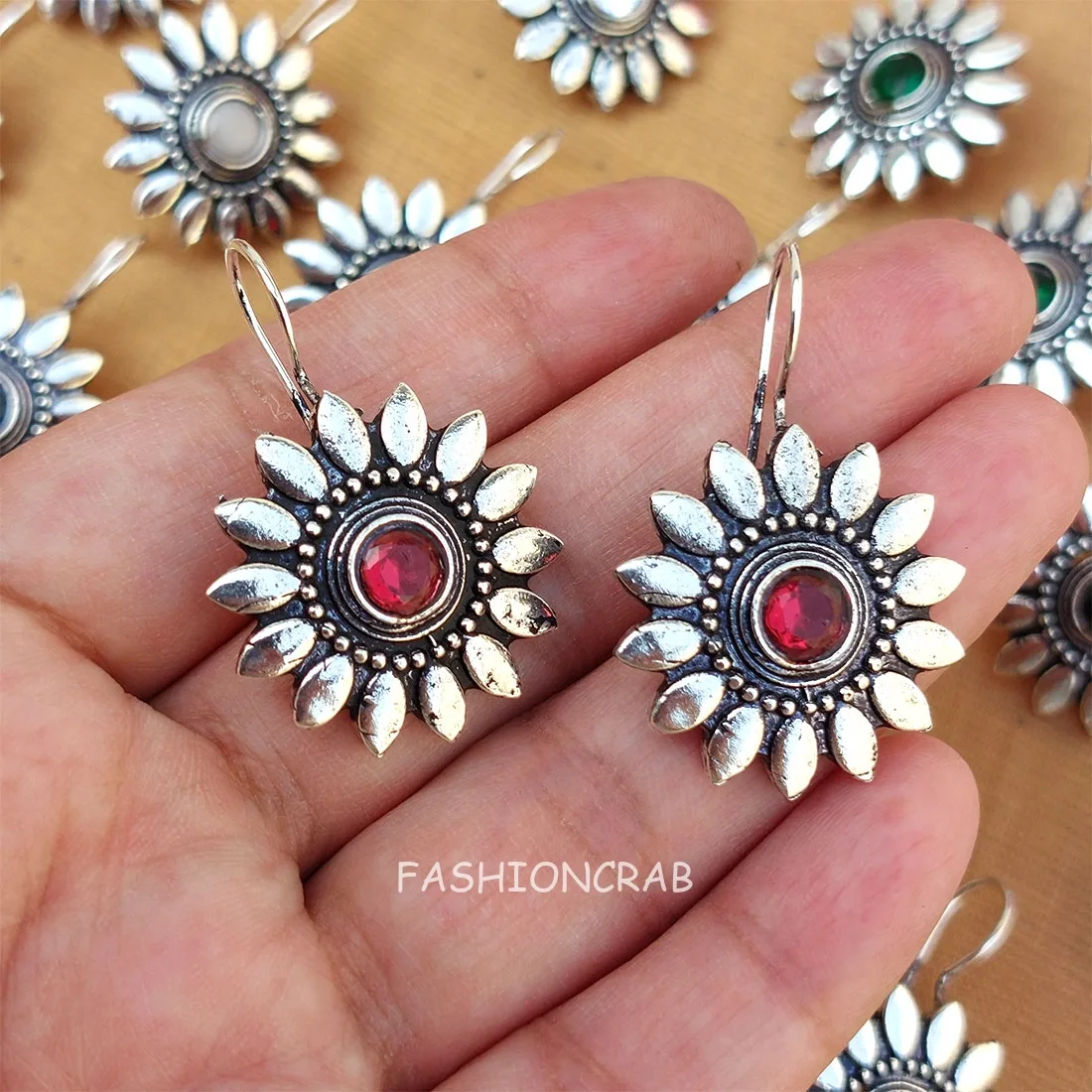 Mia Oxidised Earrings - combo of 6