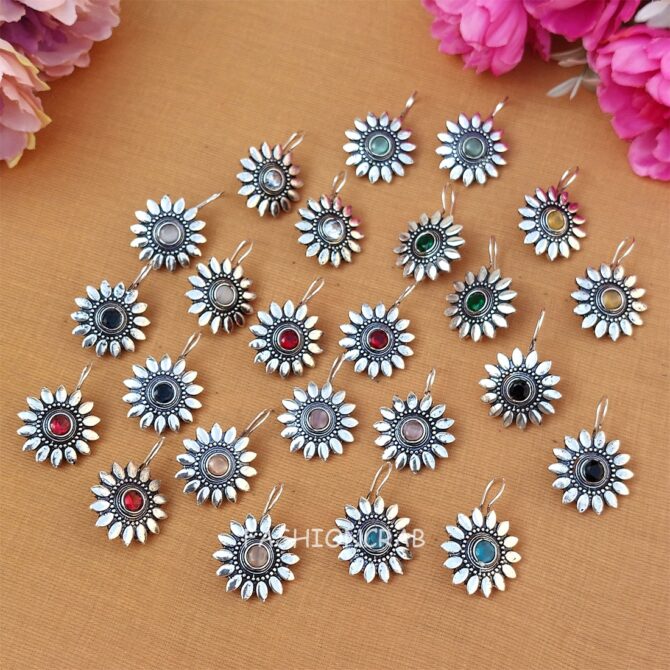 Mia Oxidised Earrings - combo of 6