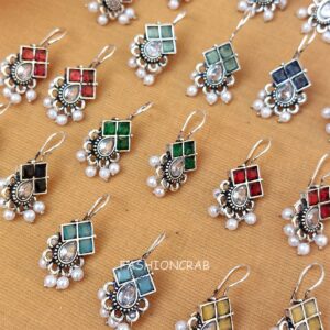 Nova Oxidised Earrings - combo of 6