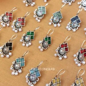 Nova Oxidised Earrings - combo of 6