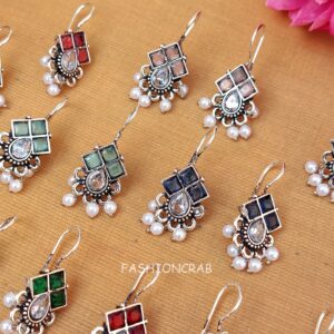 Nova Oxidised Earrings - combo of 6