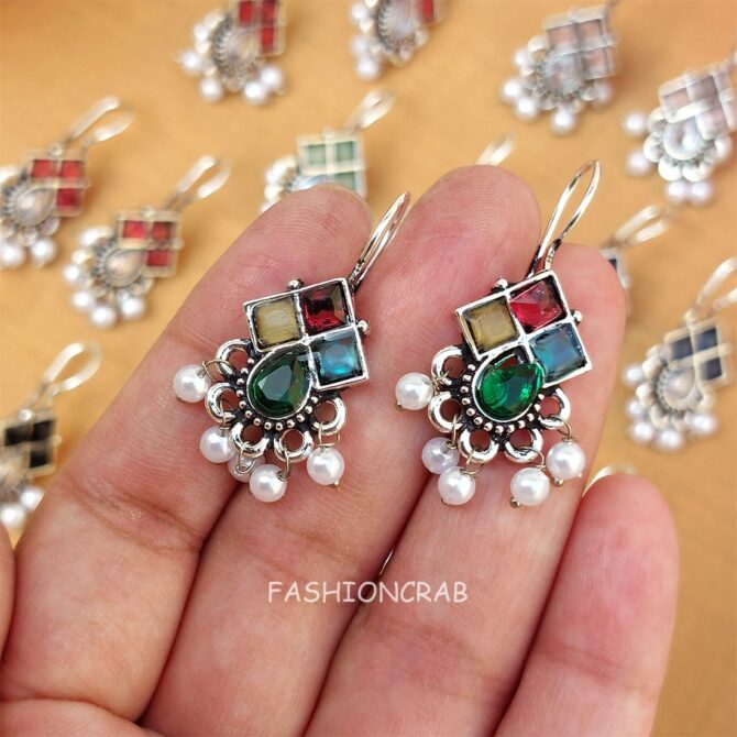 Nova Oxidised Earrings - combo of 6