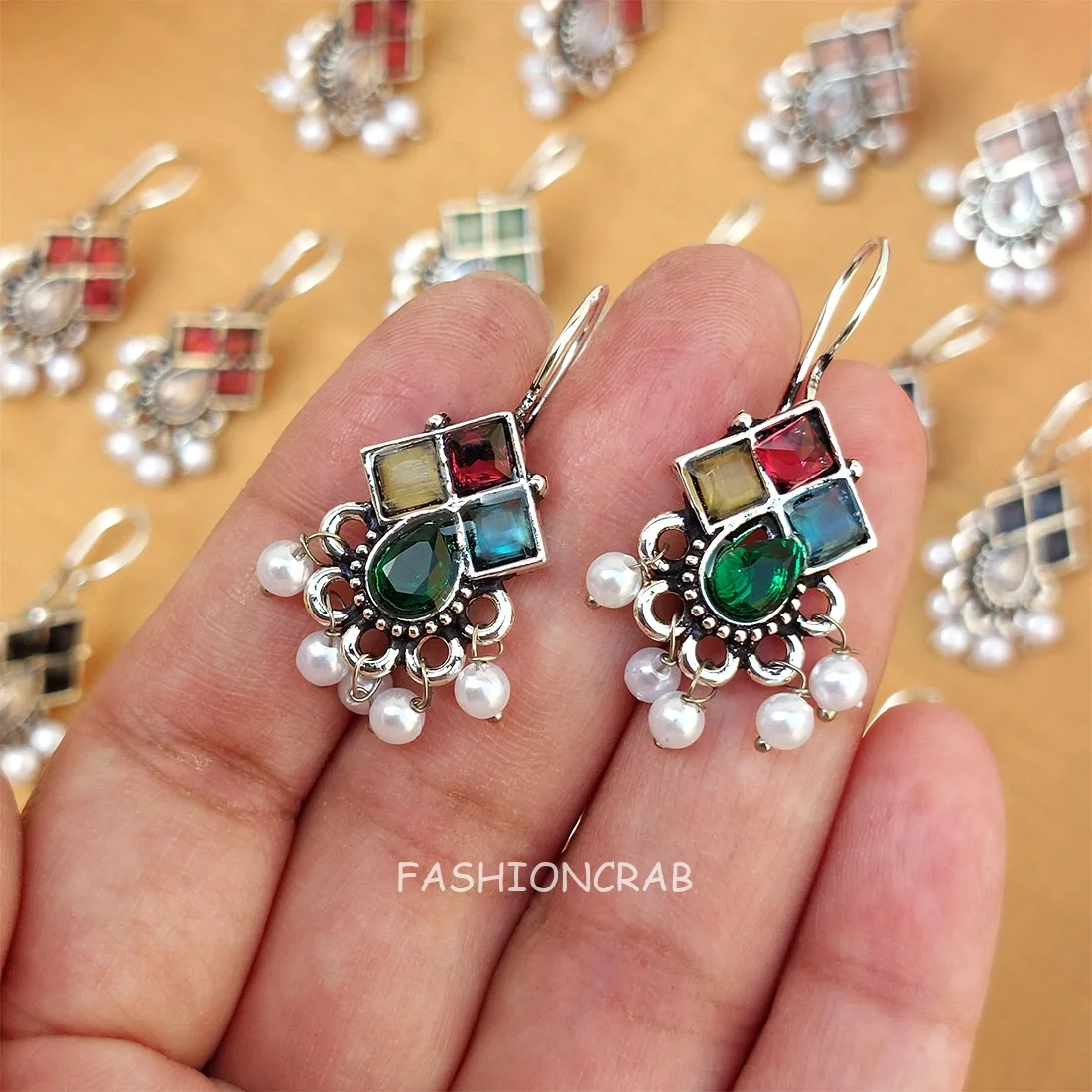 Nova Oxidised Earrings - combo of 6